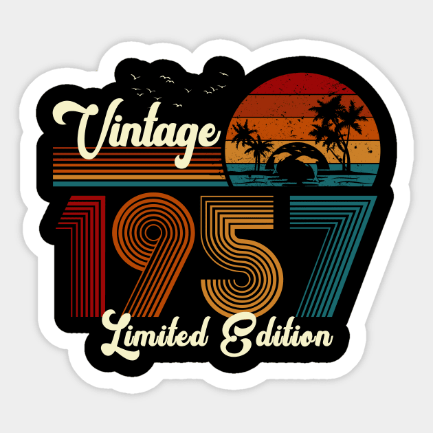 Vintage 1957 Shirt Limited Edition 63rd Birthday Gift Sticker by Damsin